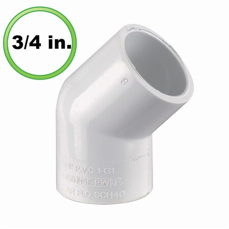Circo Innovations 0.75 in. 45 Degree Ell PVC Fitting 142-U